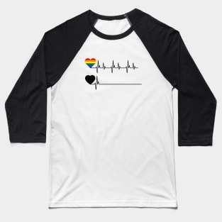 LGBT Heartbeat , Heartbeat lgbt , LGBT heartbeat LGBT rainbow heartbeat gay and lesbian pride , LBGT Gift Heartbeat Pride Baseball T-Shirt